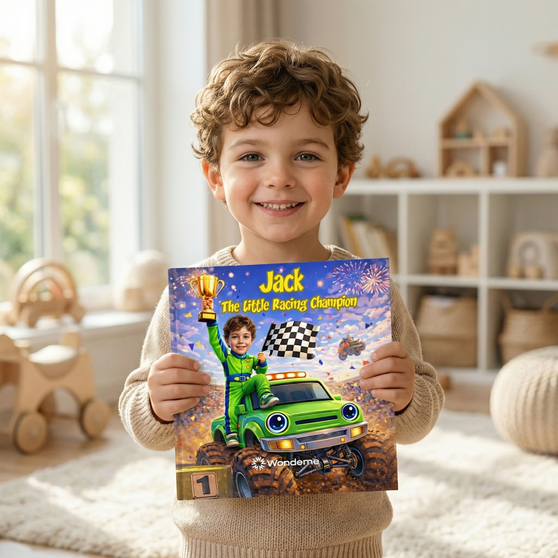 الصبي بطل السباق الصغير